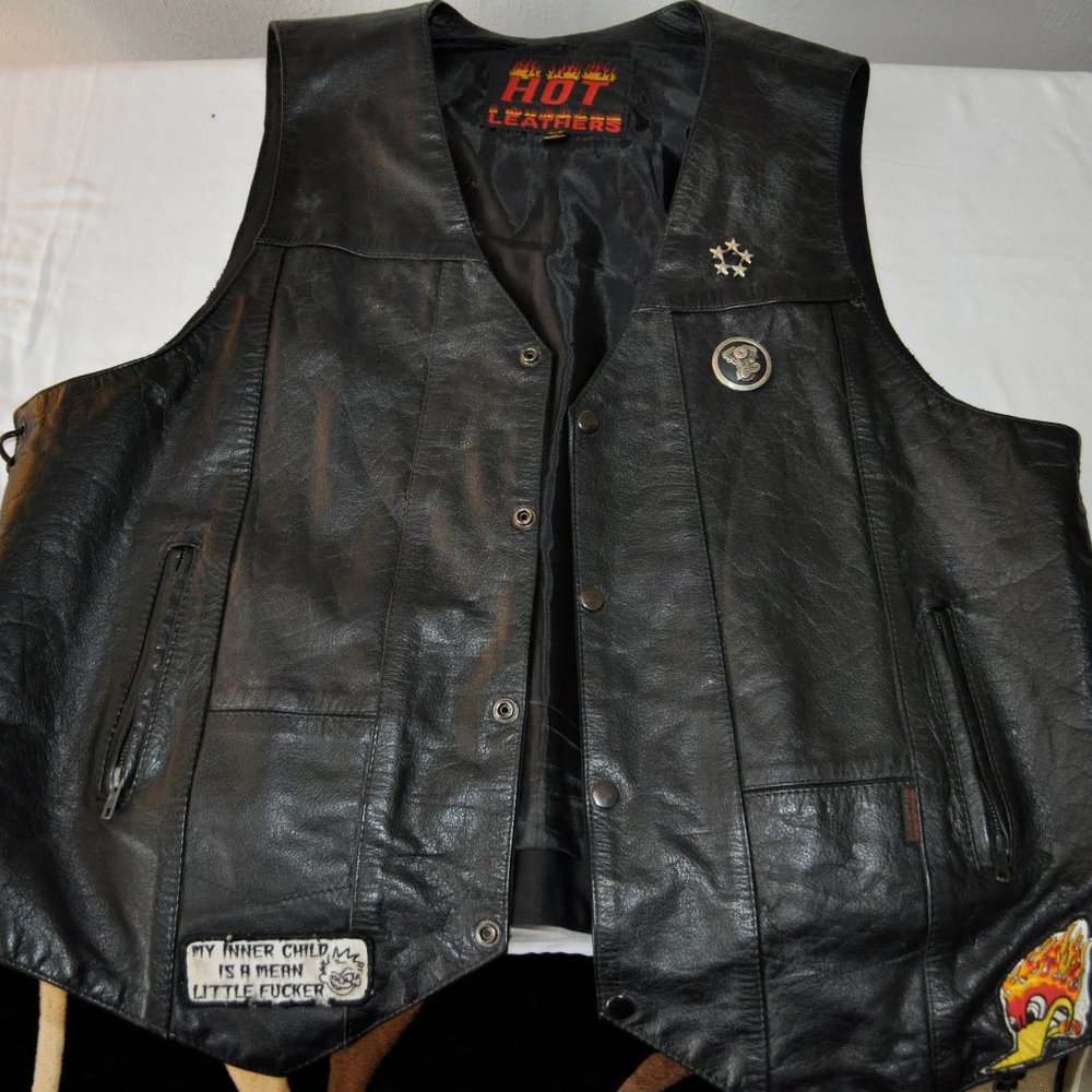 Black Hot leathers 4XL Vest